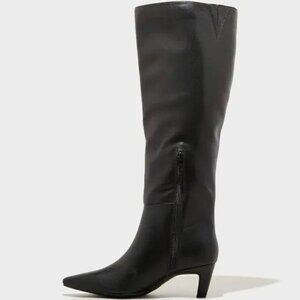 Universal Thread Womens Kendra Wide Calf Kitten Heel Tall Boots Black 6-WC